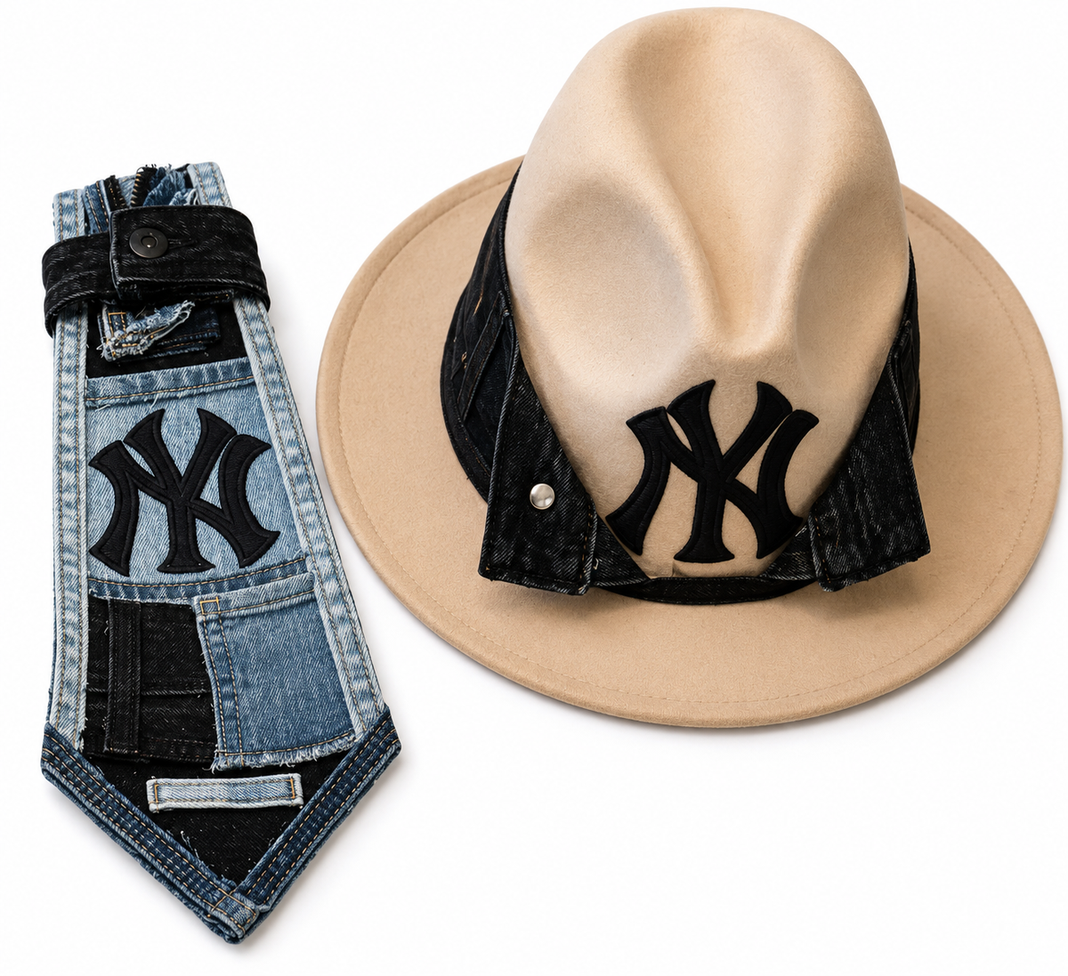 Black and Tan Tye + Hat Set
