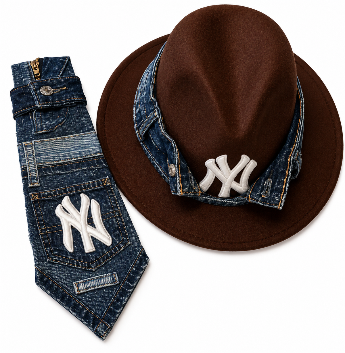Choco Brown Tye + Hat Set