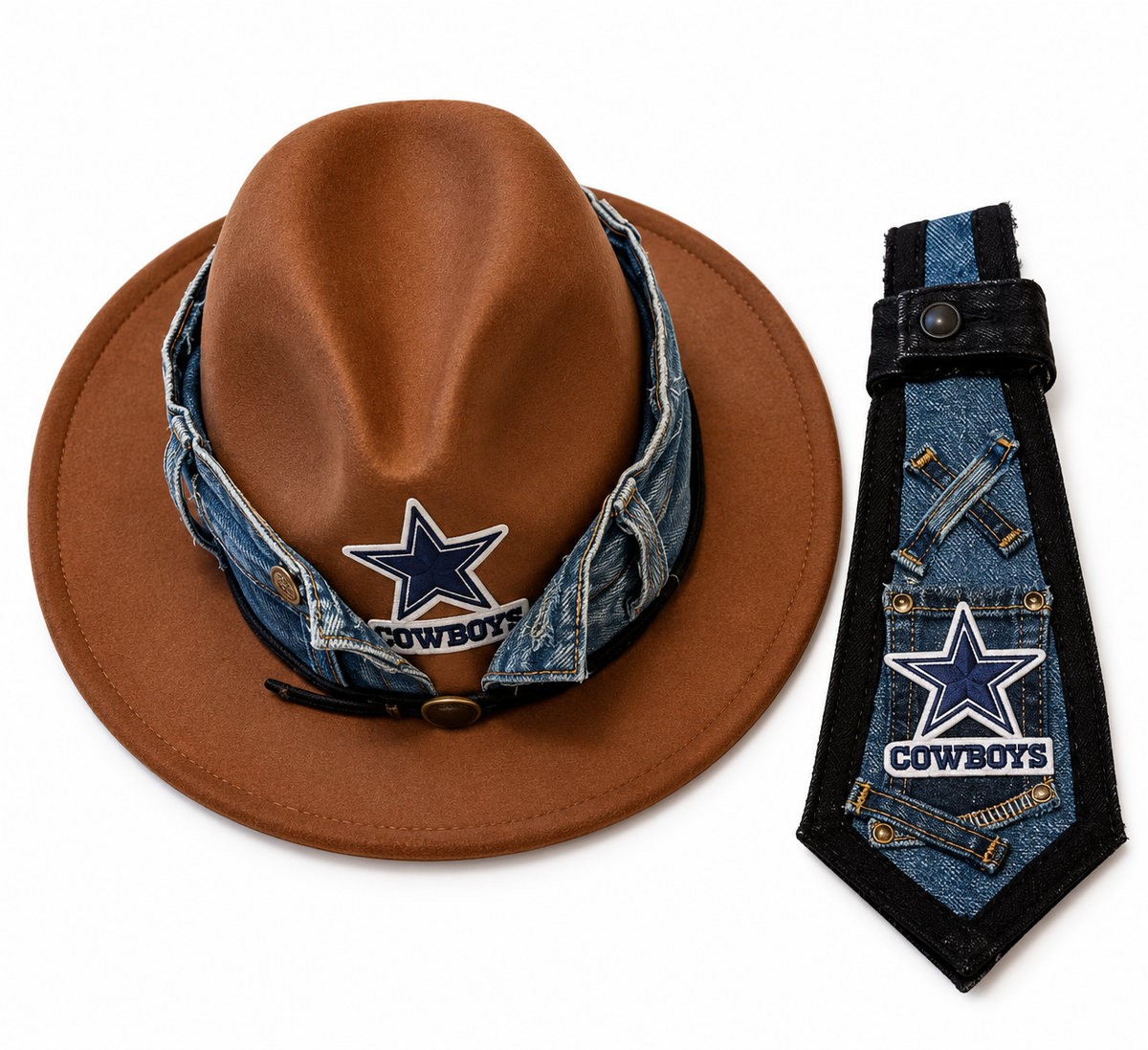 Dallas Cowboys Tye + Hat Set