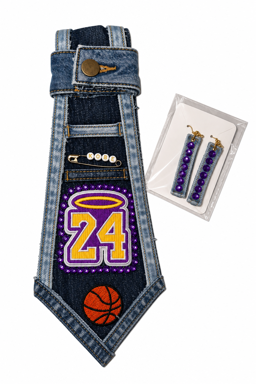 Lakers Earrings Tye Set